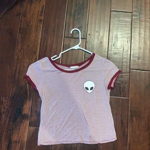 Cute alien striped tee